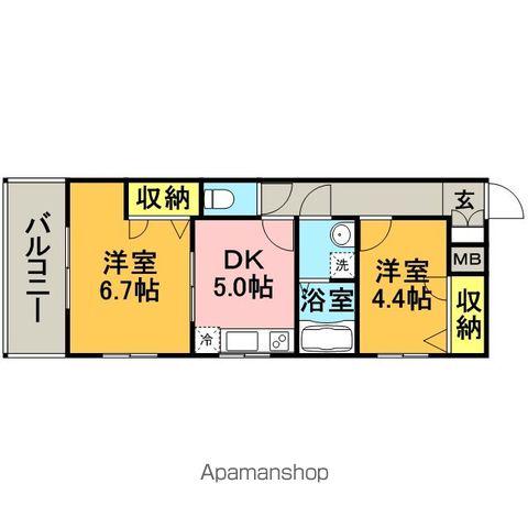 レジディア博多(2DK/13階)の間取り写真