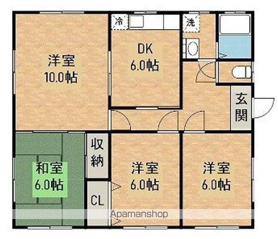 鹿児島県鹿屋市 1階建 築28年(4DK)の間取り写真