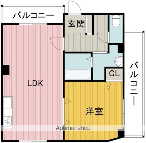 レジデンスマロン3号館(1LDK/3階)の間取り写真