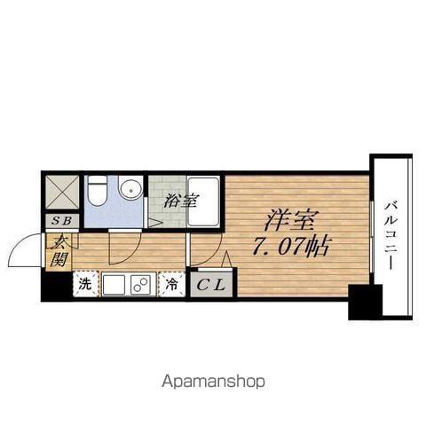 アリビオESAKA南金田(1K/9階)の間取り写真
