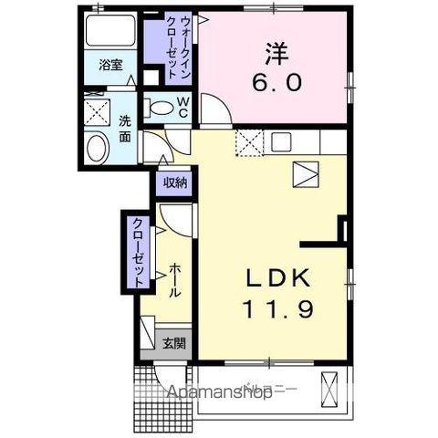 ルミエールⅢ(1LDK/1階)の間取り写真