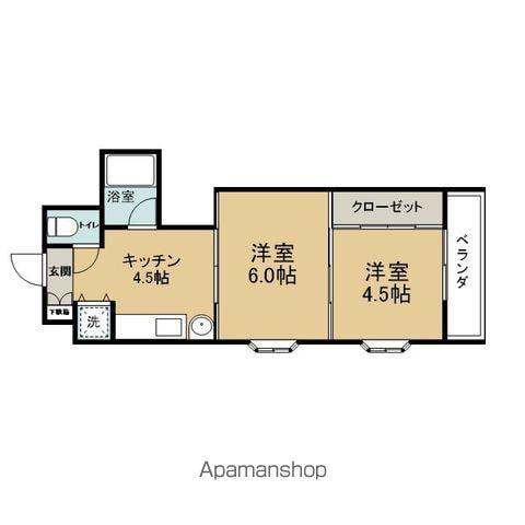 アルデール柳川(2K/4階)の間取り写真