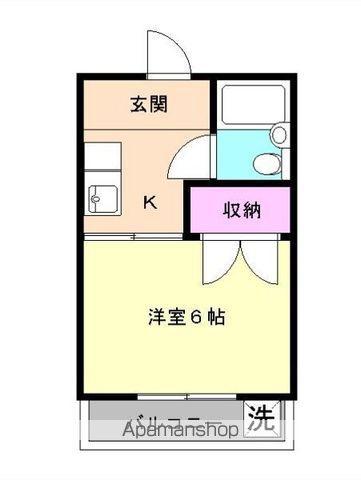 三海ハイム(1K/1階)の間取り写真