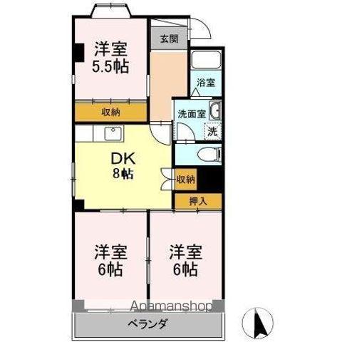 エスプラナード(3DK/2階)の間取り写真