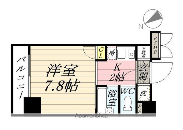ヴェルステージ関内(1K/9階)の間取り写真