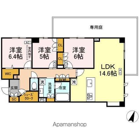 プライム フォレスト 百合ケ丘(3LDK/1階)の間取り写真