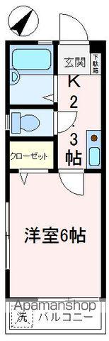 ベルレジデンス(1K/2階)の間取り写真