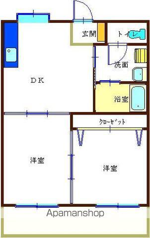 コーポ結(2DK/3階)の間取り写真