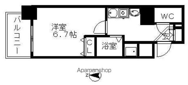 ライジングコート名古屋駅南(1K/4階)の間取り写真