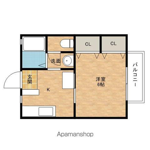 パストラル貝塚(1K/1階)の間取り写真
