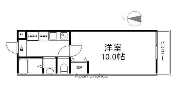 アークリード石山(1K/1階)の間取り写真