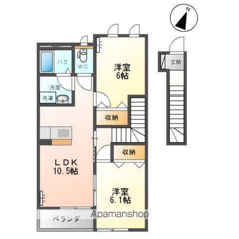 ブルーム・サティ(2LDK/2階)の間取り写真