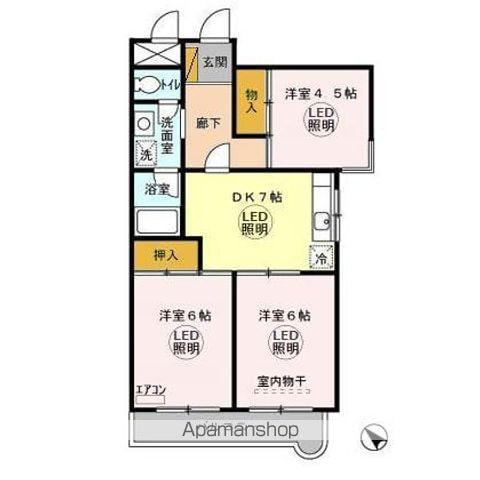 メゾンドゥボヌール 1階階 間取り