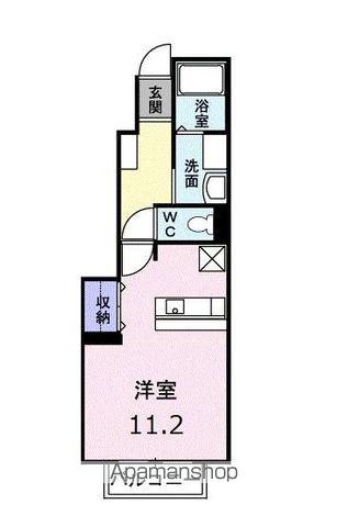 バレーフィールドⅡ(ワンルーム/1階)の間取り写真