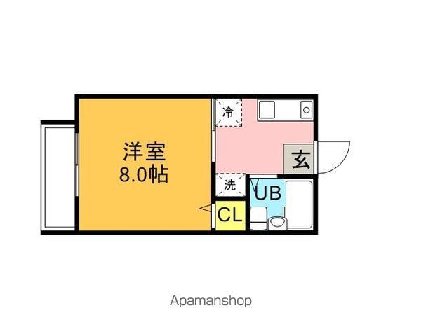 シティ西新ABCD棟(1DK/1階)の間取り写真