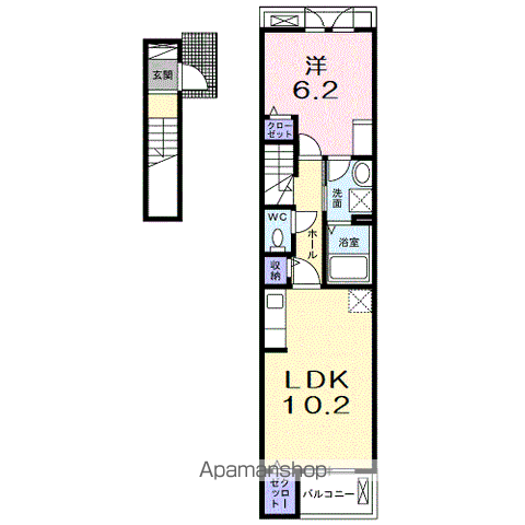 エンジェルⅡ(1LDK/2階)の間取り写真