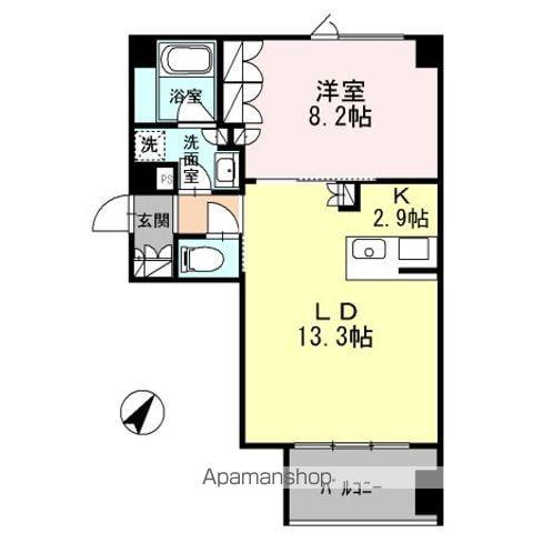 パークフラッツ新宿イーストサイド(1LDK/2階)の間取り写真