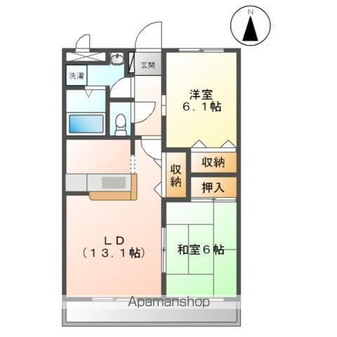 メゾン・ハピネス(2LDK/2階)の間取り写真