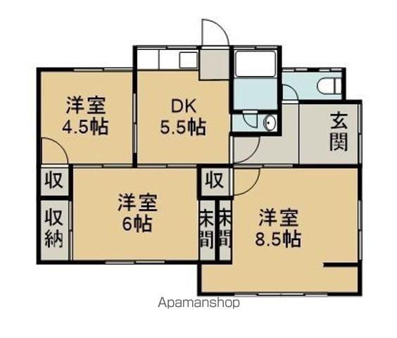 予讃線 新居浜駅 徒歩25分 1階建 築53年(3DK)の間取り写真
