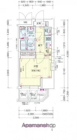 プレサンス松屋町グレース(1K/8階)の間取り写真