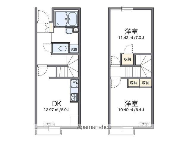 レオパレス下宮永(2DK/1階)の間取り写真