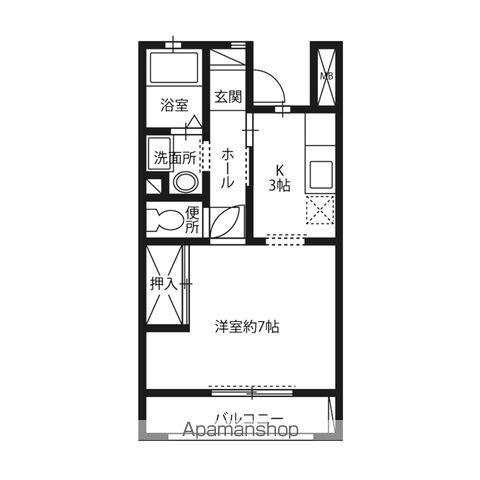 パルテール小金(1K/2階)の間取り写真