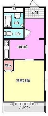 高松琴平電鉄琴平線 伏石駅 徒歩34分 3階建 築28年(1DK/2階)の間取り写真