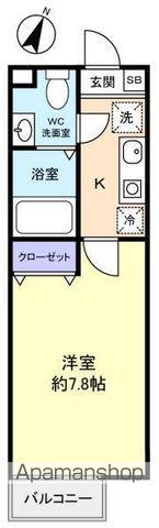 セレーナ中央(1K/1階)の間取り写真