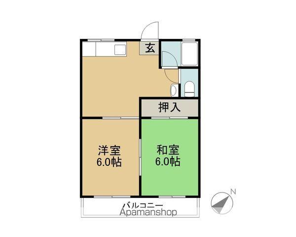 加藤アパート(2DK/2階)の間取り写真