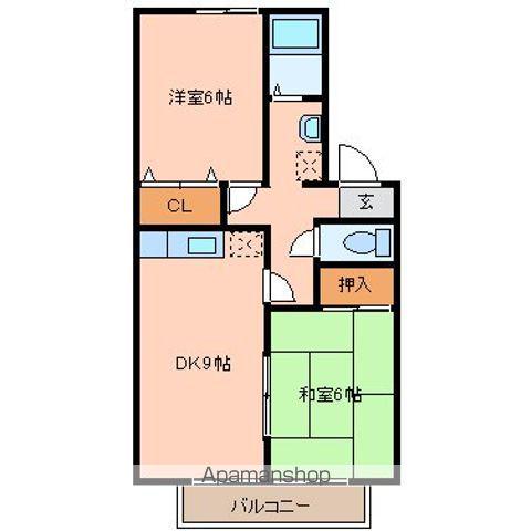 セジュールアントⅢ(2DK/1階)の間取り写真