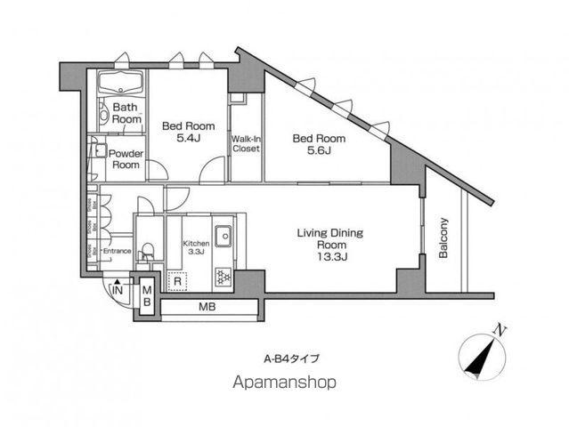レジディアタワー中目黒(2LDK/17階)の間取り写真