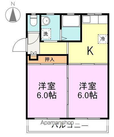 アペールしいな(2K/2階)の間取り写真