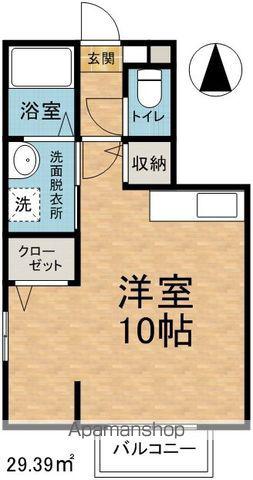 スクエアガーデン(ワンルーム/2階)の間取り写真