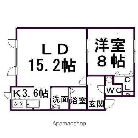 グリーン・パル1(1LDK/1階)の間取り写真