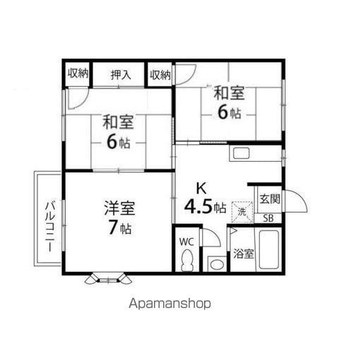 フレグランス南中山G棟(3K/2階)の間取り写真