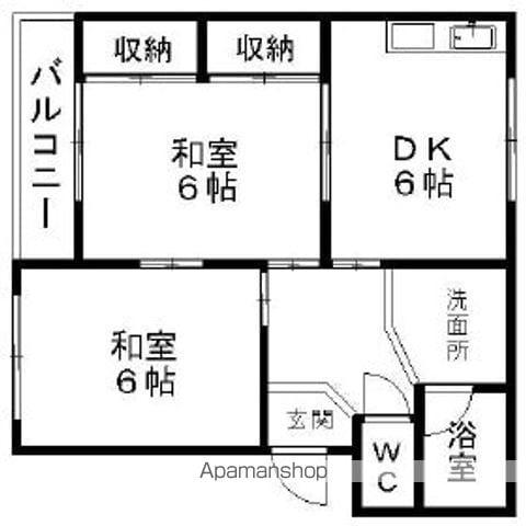 PLANETT(2DK/2階)の間取り写真