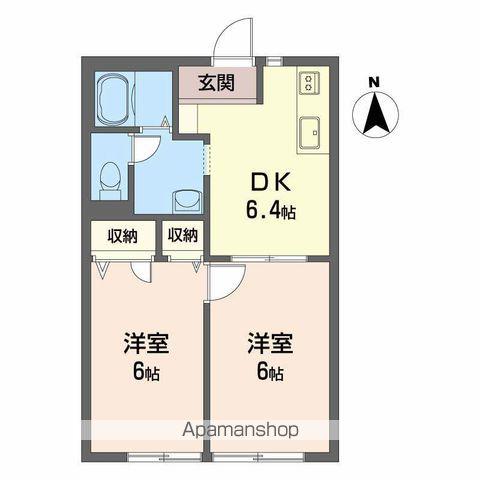 ディアス余戸 B(2DK/1階)の間取り写真