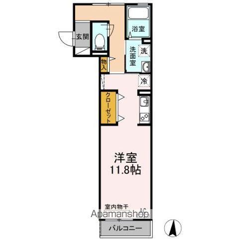 D-ROOM船町(ワンルーム/3階)の間取り写真