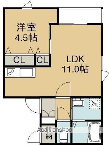 AERA-AK(1LDK/2階)の間取り写真