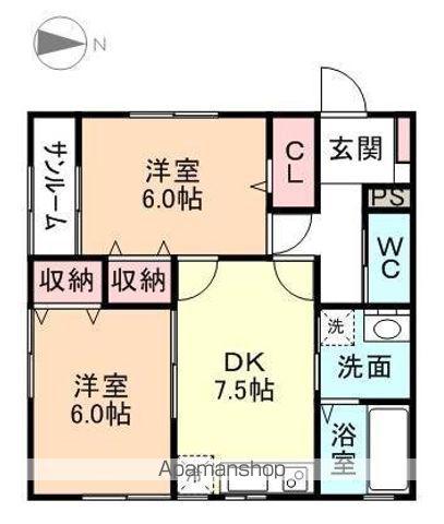 瑞穂コーポ(2DK/2階)の間取り写真