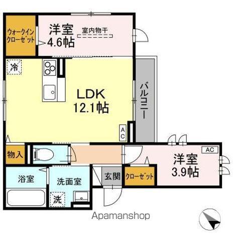 DーROOM二軒茶屋TМT(2LDK/2階)の間取り写真