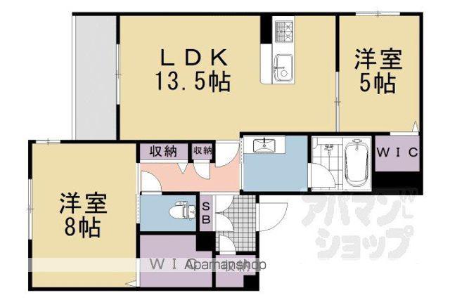 エリシア御所南(2LDK/2階)の間取り写真