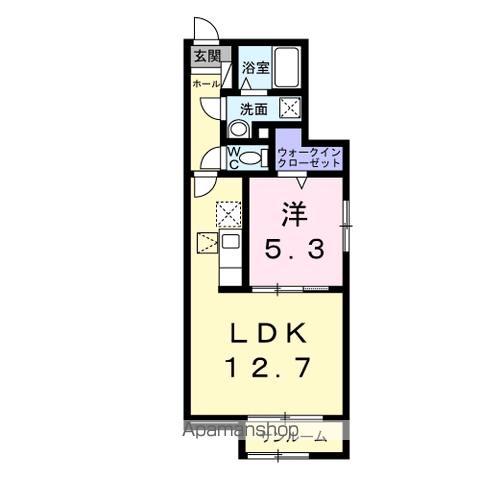 ヴェッタ コスタ(1LDK/1階)の間取り写真