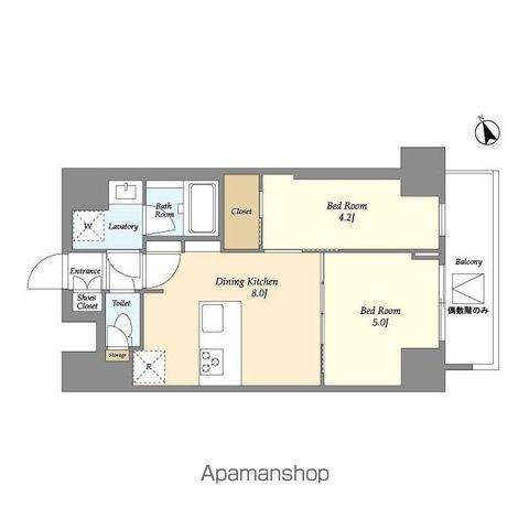 ドゥーエ浅草(2DK/2階)の間取り写真