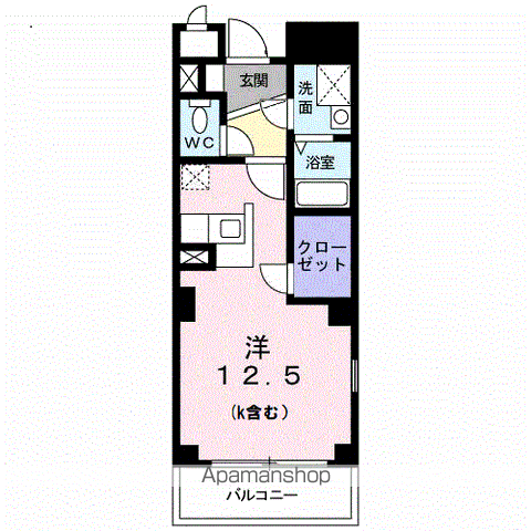 プライド(1K/6階)の間取り写真