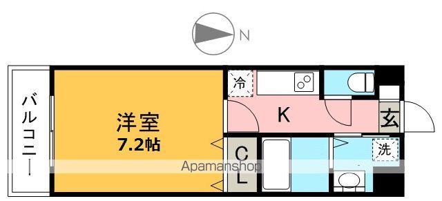 レジディア博多2(1K/12階)の間取り写真