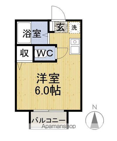 モンスグニール日光(ワンルーム/2階)の間取り写真