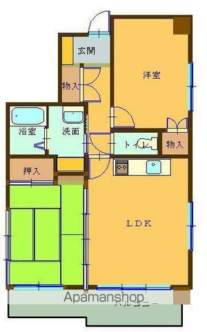 ハイクオリティⅡ(2LDK/3階)の間取り写真