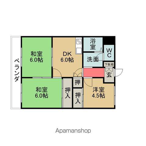 グランドハイツ森山(3DK/3階)の間取り写真