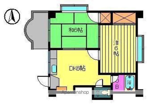 パールハイツⅡ(2DK/3階)の間取り写真